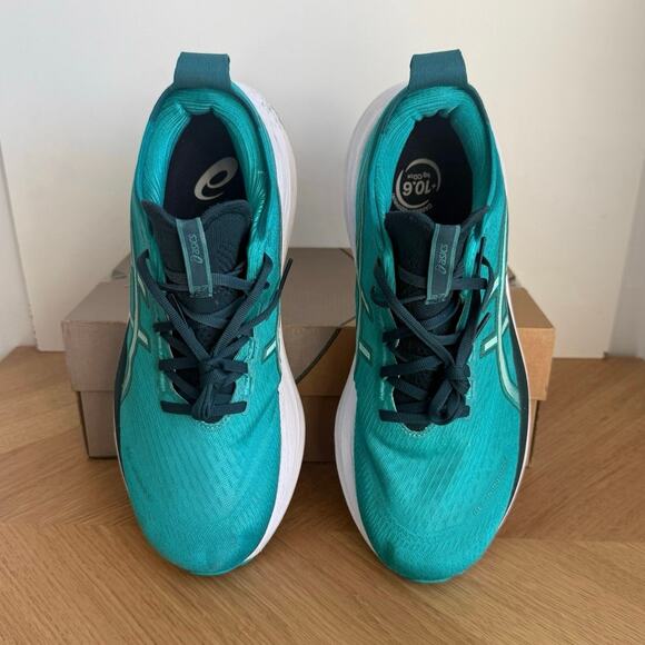 ASICS Gel Nimbus-27 Wave Teal/Saxon Green Men Sneakers- SZ 9.5 - Picture 3 of 16